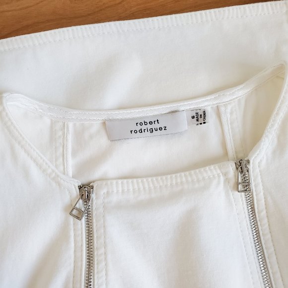 Robert Rodriguez White Canvas Dual Zip Shift Dress - Picture 5 of 9